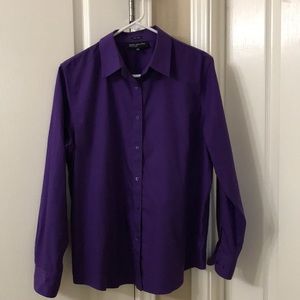 Jones New York Non-Iron purple button down
